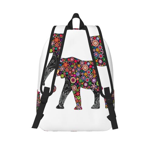 Mochila de viaje con estampado de elefante bolsa de computadora para mujer 3