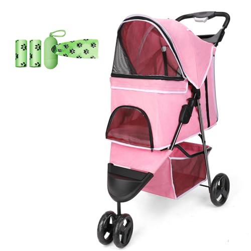 Poussette pour chien pliable pour simplifier les sorties et trajets