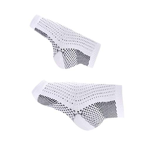 Heallily Meias para fascite plantar, 2 pares de meias de compressão com suporte de arco e elástico r