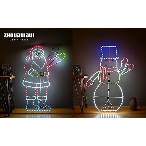 ZHOUDUIDUI 5FT Santa Claus Light +5FT LED Snowman Light Cover