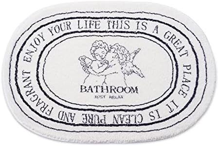 Black White Bathroom Rugs 20x32inch Soft Absorbent Cute Bath Mat for Floor, Machine Washable Non-Slip Rug Shower Toilet Tub, Decor Plush Bathmat Carpets