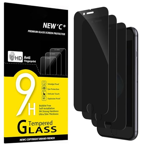NEWC 3 Pack Privacy for iPhone 8 iPhone 7 Screen Protector (4.7) Enhanced 28-Degree Privacy Angle Ultra Durable 9H Hardness Bubble-Free