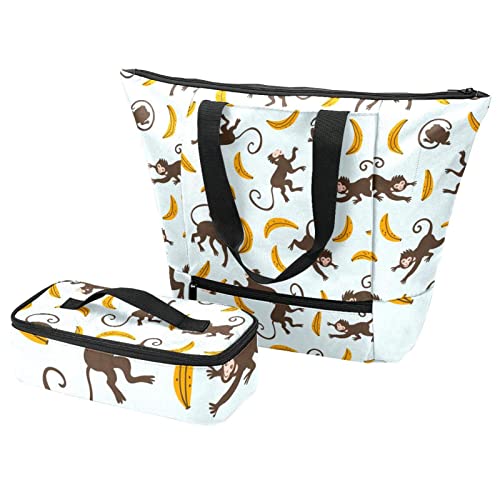 Boîte à déjeuner et sac isotherme voyage école motif cactus rigolo multicolore