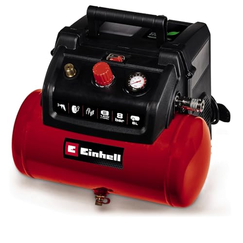 Einhell 6L Oil-Free Air Compressor With Spray Gun - 8 Bar, 116 PSI, 240V, 1200W Service-Free Motor, Pressure Reducer, Safety Valve - TC-AC 190/6/8 OF Small Compressor For Workshops, 3 Year Warranty 5 Einhell 6L Oil-Free Air Compressor With Spray Gun - 8 Bar, 116 PSI, 240V, 1200W Service-Free Motor, Pressure Reducer, Safety Valve - TC-AC 190/6/8 OF Small Compressor For Workshops, 3 Year Warranty - Image 5