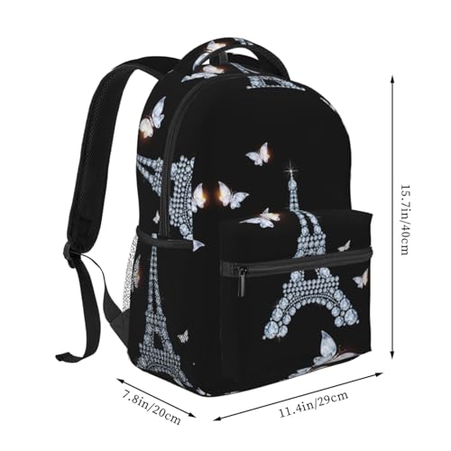 Mochila de senderismo y laptop EdWal impermeable con Torre Eiffel 2