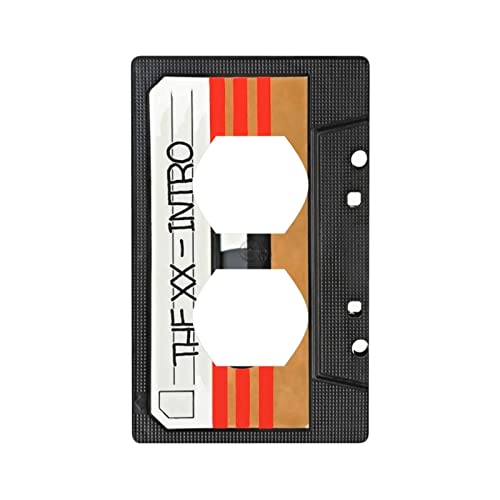 Funny Retro Outlet Cover Wall Plate Decorative 1 Gang Duplex Receptacle Wallplates,Single Switch Plate Electrical Outlet Covers, Standard Size 4.50 X 2.76 Inch Mixtape Cassette #TOP20
