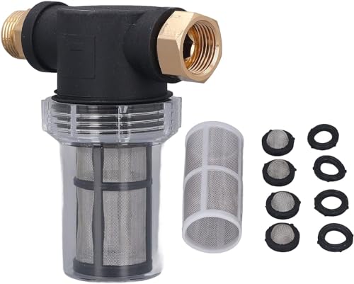 LimCryspp 2 Set Garden Hose Pressure Washer Inlet Sediment Filter, with 100 Mesh & 40 Mesh Filtration Screens