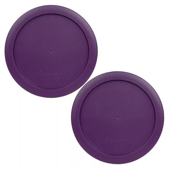 For 6 Purple Plastic Storage Lid 2 Pack for 4 Cup Glass Bowl