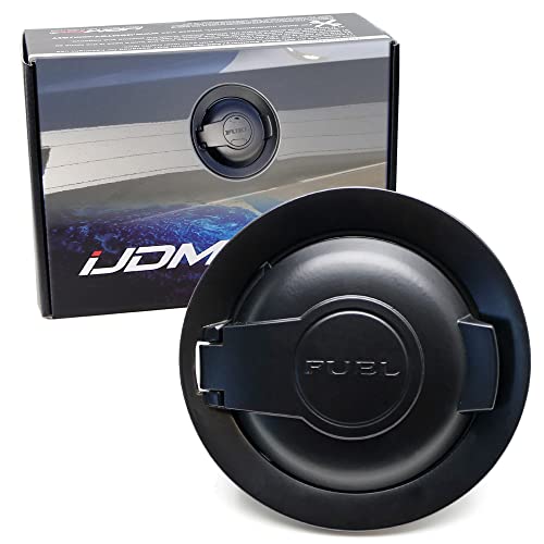iJDMTOY Matte Black Finish Fuel Gas Filler w/Door, Compatible With 2008-2023 Dodge Challenger