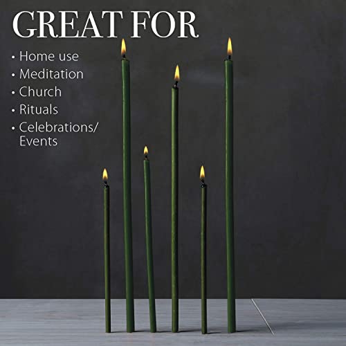 Danilovo Thin Taper Beeswax Candles - Honey-Scented, Decorative Candles Ideal for Birthday Decoration or Church Prayers - Green Drip Free, Tall & Smokeless Pack of 700 pcs, 16 x 0,5 cm