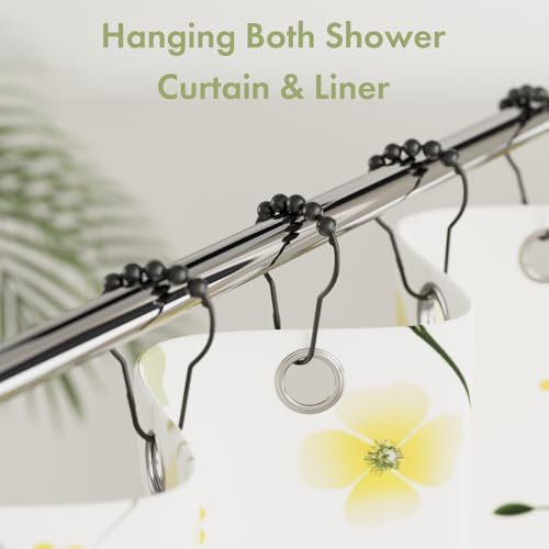 Amazer Shower Curtain Hooks, Decorative Rust Proof Stainless Steel Shower Curtain Hooks for Bathroom Shower Rods Set of 24, Matte Black by Amazer - Image 2