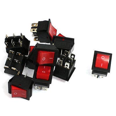 Interruptor 10 piezas 16A/250V 20A/125V DPDT ON/ON 6 pines Rocer Boat Switch