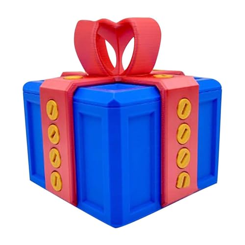 Prank Screw Box, Annoying Gift Box 3D, Annoying Gift Box with Screws, Really Annoying Gift Box, 3D Printed Gift Box, Novelty Gift Idea Halloween Christmas 3D Printing Decorative Ornaments (red)