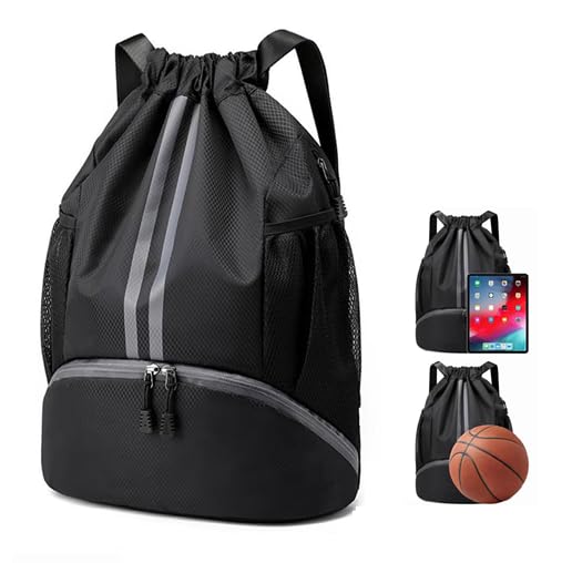 Finalize Sports Drawstring Bag Backpack for Men Women - Basketball Bag Gym Backpack Dedicated Shoe Compartment | Waterproof Large Space Gym Bag for Men and Women-(Gym Bag)