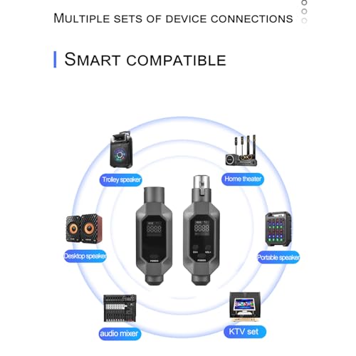 LiebeWH UHF Wireless Microphone System XLR Transmitter and Receiver with Noise Reduction for Live Performance Studio Recording and PA Systems miniatura 7