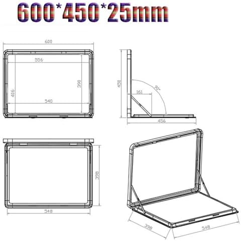 Folding RV Caravan Table 31.5" x 24" - Aluminum Alloy Wall-Mount Flip Down Desk, Lockable, Space-Saving, Portable, Ideal for Outdoor Camping & Travel (Black, 600x450x25mm)
