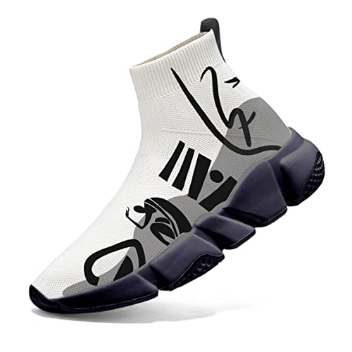 Men's Fashion Graffiti Shoes - Plus Size Tennis Trainers Abstract Art Sock Sneakers for Women3