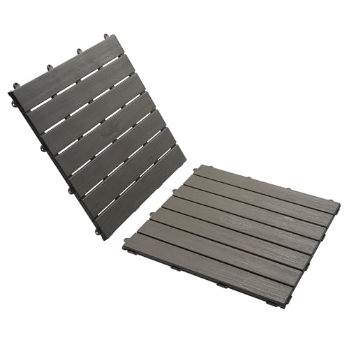 Smoby Life - Set De 6 Dalles (45x45 cm par pièce) - Accessoire de Maison Smoby - Créer Un Plancher - Clipsage Rapide - Effet Texturé Bois - Matière Recyclée - Fabrication Française