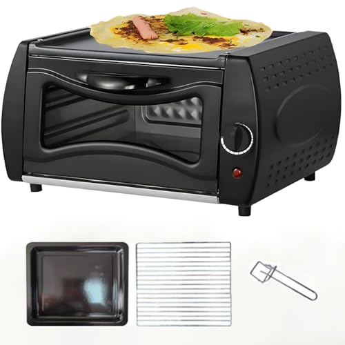 Horne de tandoor eléctrico y Fabricante de Pizzas, Horno de tandoor de encimera de 15 litros, 50-400 ℃ Control de Temperatura, Estufa de Mini Pizza de 2100W con Bandeja de Horno/Estante para Hornear