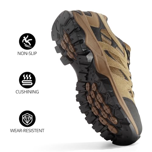 CAMELSPORTS Mens Hiking Shoes Walking Shoes for Men Outdoor Leather Mesh Lightweight Trail Sneakers2