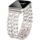 JR.DM Starlight Watch Bands for Women Compatible with Apple Watch Band 38mm 40mm 41mm 42mm (S10) Adjustable Metal Band Cowboy Steel Chain Bracelet for iWatch Series1/2/3/4/5/6/7/8/9/10/SE (No Case)