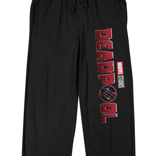 Bioworld DeadpooL Movie Logo Men's Black Sleep Pajama Pants2