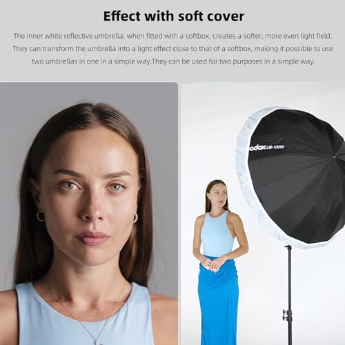 Godox DPU-165T 165cm 65" Photography Umbrella Diffuser Soft Cloth (White, 65" / 165cm, Polyester) Compatible with 65" Photo Umbrella Photo Studio Flash Speed Light by GODOX - Image 3