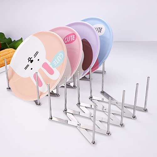 Hniuyun 2Pcs Pot Lid Holder, Extendable Pot Lid Organizer, Multipurpose Steamer Rack Pans Holder For Glasses Flexible Plate Holder #TOP2