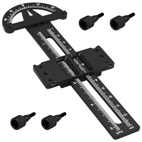 Vgoohobby Aluminum Shock Synchronizer Ruler Balance Measurement Tool Compatible with 1/10 1/12 Axial SCX10 TRX4 Tamiya TT02 TT02 CC01 MST XV01 TF2 RC Car (Black)