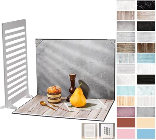 ZUOMIDIE 13Pcs 26Patterns Double Sided Background Paper Photography Background Boards Set and 2Piece Window Light Shadow Photography Background Board for Small Product Photo写真の背景板