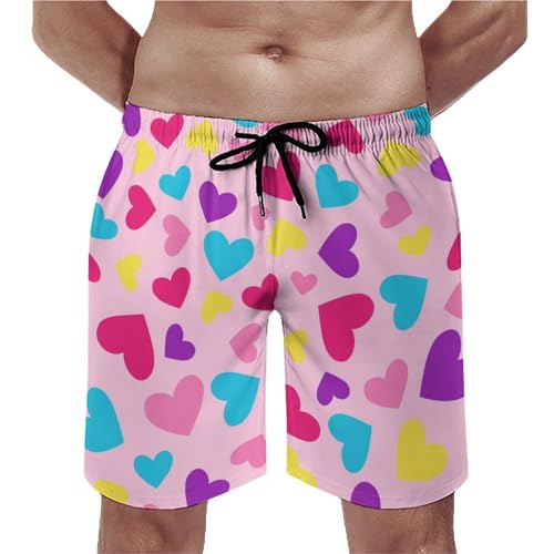 Shorts de bain homme color love séchage rapide : maillot fluide avec poches