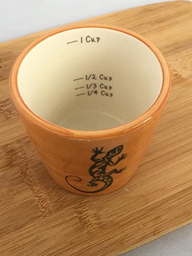 Eminent Love Cactus Measuring Spoons Set In Pot – 6-Pcs Set Ceramic Cactus Measuring Spoons With Measuring Cup And Lid – Cute Gecko Lizard – Measuring Cups And Spoons Set For Baking, Cooking #TOP4