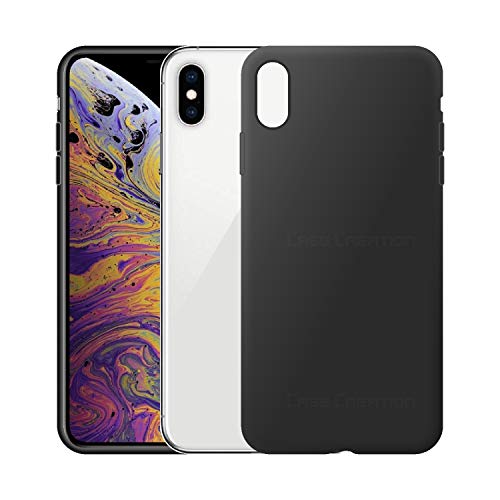 Image of Case Creation Luxurious OG Series for Apple iPhone X Case Cover,Anti-Dirty Slim Case Frosted Matte Cute Candy TPU Raised Bezel (Splash of Color) Back Cover for iPhone X -Black