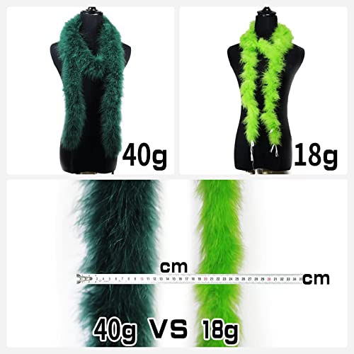 Z Jones 2.15 Yards 40G Fluffy Marabou Feather Boas For Dancing Wedding Crafting Party Dress Christmas Tree Halloween Costume Decoration(White) #TOP3