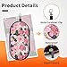 FlyingMage Double Eyeglasses Case, Hard Shell Dual Glasses Sunglasses Organizer with Zipper Clip Travel Eyewear Storage for Women Men (Pink Flower)