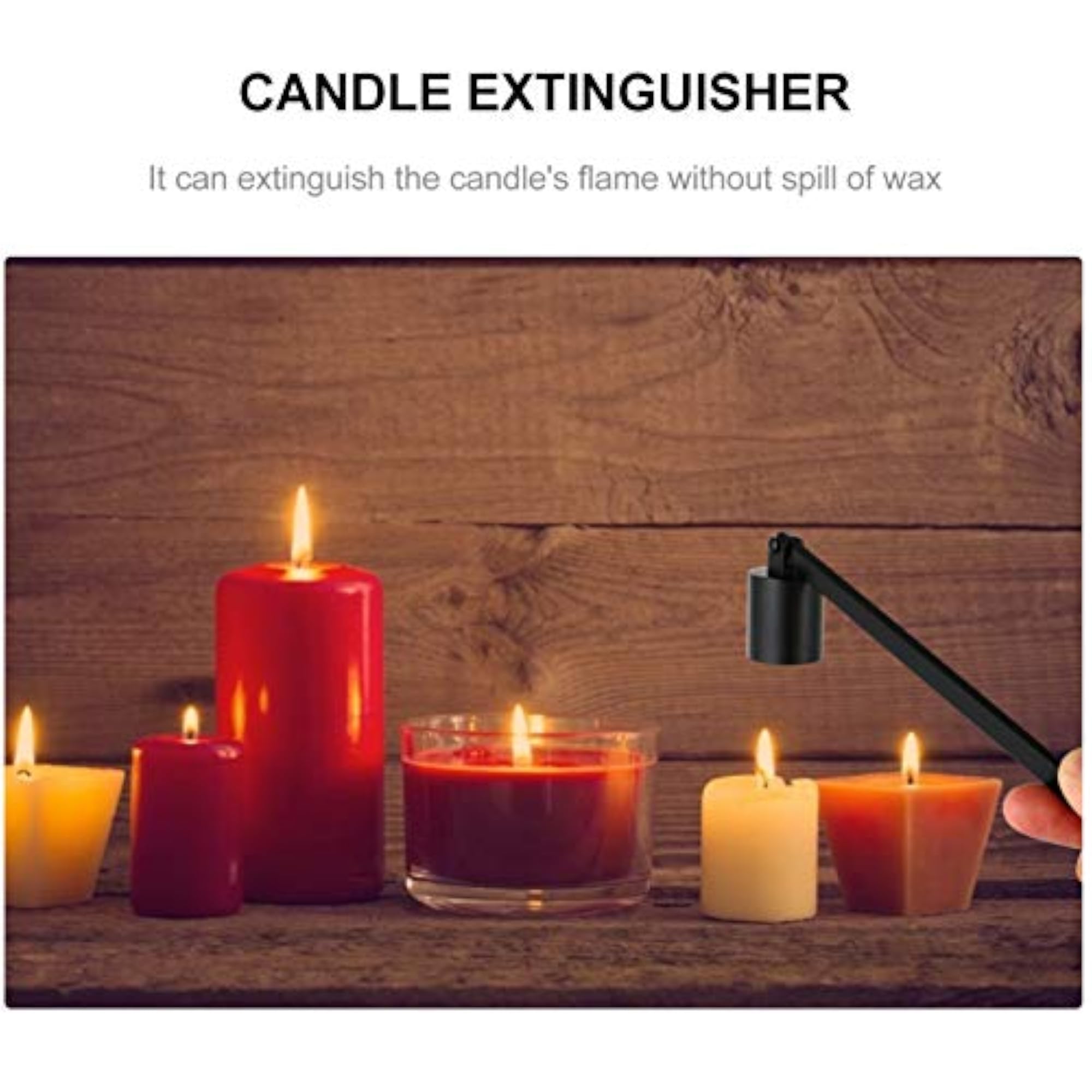 Black Candle Snuffer with Long Handle