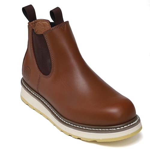 CONRAD Men's Chelsea Slip-On Work Boots - Soft Toe, Composite Toe, Waterproof, Slip Resistant, Safety Shoes