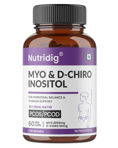 Image of PCOS Supplement For Women | Myo & D-Chiro Inositol - 40:1 Ideal Ratio | High Purity Pharma Grade Ingredients | 2000 Mg Myo-Inositol & 50 Mg D-Chiro-Inositol | For Hormonal Balance, Ovarian Health & Healthy Regular Menstruation | 60 Veg Capsules - 1 Month Supply