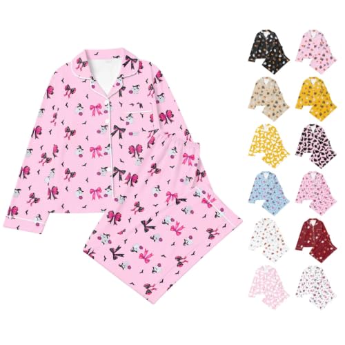 hmbudp Womens Halloween Pajamas Long Sleeve Cute Print and Pants Set 2026 - image 1