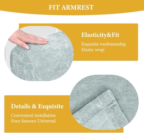 Fundas para reposabrazos de felpilla elástica de sofá silla y protector reclinable 5