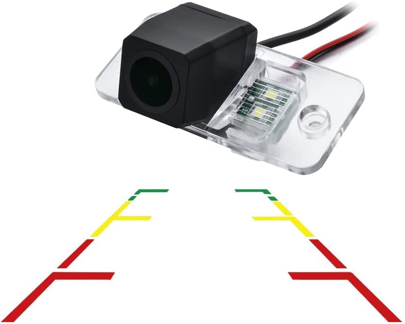 Vlicevrn HD Golden Fisheye Vehicle Car Rear View Camera Dynamic Trajectory Tracks Line Night Vision Backup Parking Camera for Audi A3/S3 A4/S4 A5/S5 A6/S6 A8 (Golden Fisheye Dynamic)