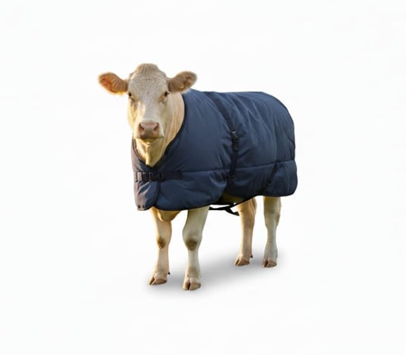 PETS ONE Cow Coat This Warm Blanket Filled with Polyester | Washable and Durable - Good for Winter & rain. (Navy Blue, S)-image-9