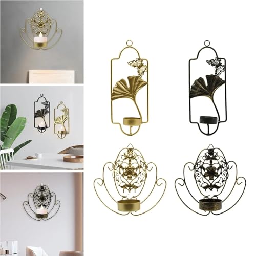 Bougeoirs muraux décoratifs durables au design gingko épuré - 4