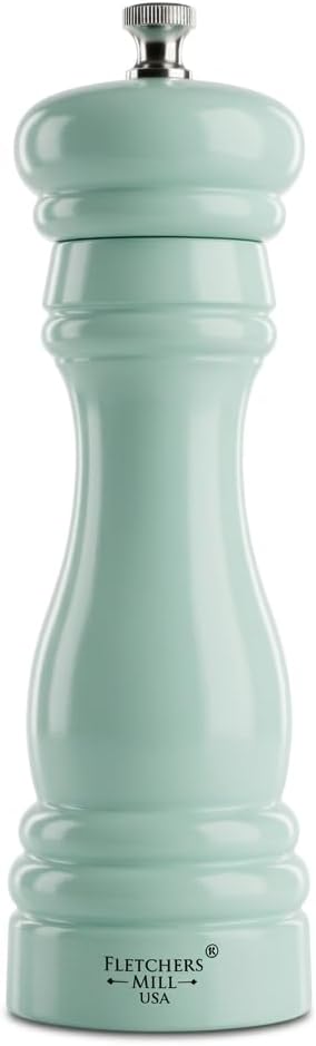 Fletchers' Mill Federal Pepper Mill, Seafoam - 6 Inch, Adjustable Coarseness Fine to Coarse, MADE IN U.S.A.