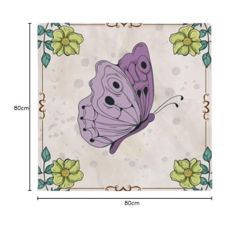 Tapis de sol animal violet papillon 80 cm carré - 3