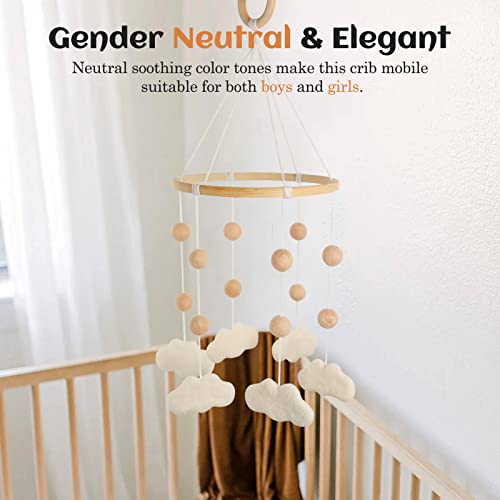 Felt Cloud Mobile For Crib - Baby Mobile For Crib - Crib Mobile For Girls, Boys - Boho Crib Mobile - Felt Cloud #TOP3