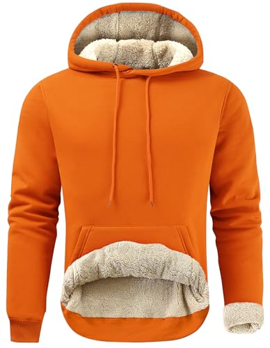 Gesean Men's Cotton Fleece Pullover Hoodie Long Sleeve Hooded Sweatshirt with Kangaroo Pocket