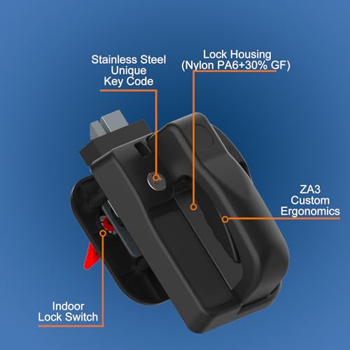 Image of RV Master- Upgraded RV Door Lock Replacement with Paddle Deadbolt, Camper Door Handle Latch, RV Enclosed Travel Trailer Entry Door Lock with Keys for Camper Horse Trailer Cargo, Fits 2.75 inchx3.75 inch Holes