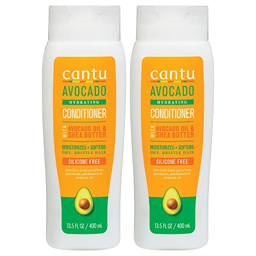 Cantu Avocado Hydrating Silicone-Free Conditioner with Pure Shea Butter, 13.5 Fl Oz (Pack of 2) (Packaging May Vary)