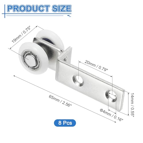 QUARKZMAN 8 Stück Vorhanghängendes Rad, Fensterschienenrollen reibungslos laufende Rolle, Silber